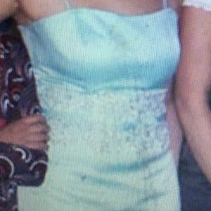 Couture Prom or Bridesmaid dress Sz 6 Teal Color With Cover Up